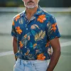 Men's Summer Fashion Polyester Blended Printed Short Sleeve Shirt MTA1058F3P sold by Manly