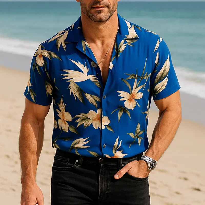 Men's Summer Vacation Style Polyester Blend Printed Short Sleeve Shirt MTA1082F3P sold by Manly product image thumbnail 2