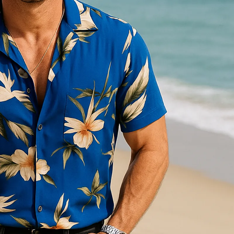 Men's Summer Vacation Style Polyester Blend Printed Short Sleeve Shirt MTA1082F3P sold by Manly product image thumbnail 4