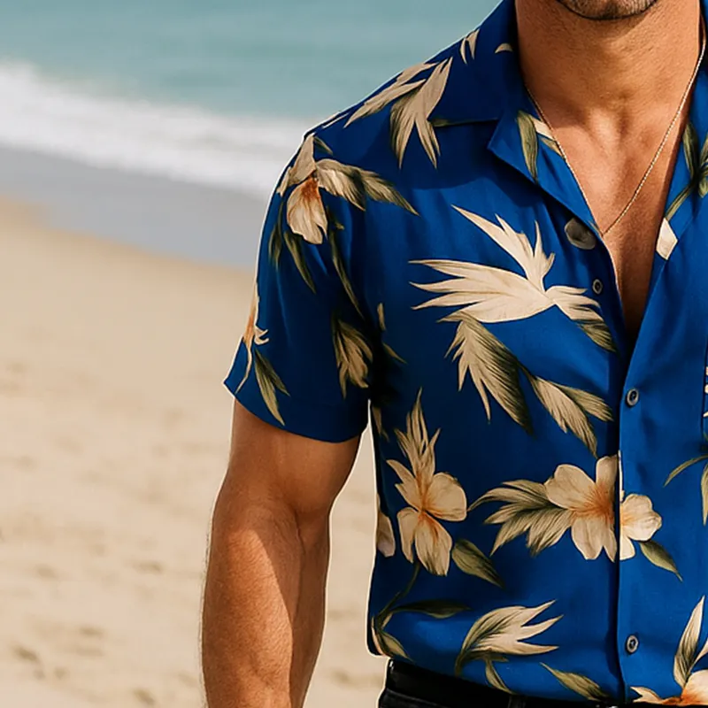 Men's Summer Vacation Style Polyester Blend Printed Short Sleeve Shirt MTA1082F3P sold by Manly product image thumbnail 3