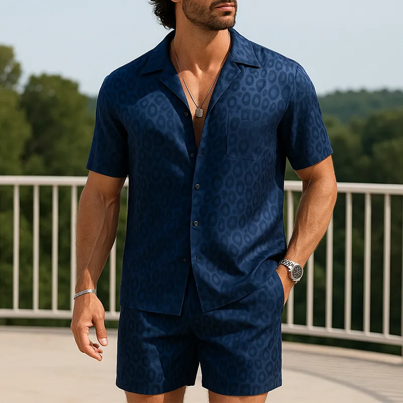 Men's Summer Fashion Leopard Print Satin Short Sleeve Shirt MTA1019F5P sold by Manly product image thumbnail 2