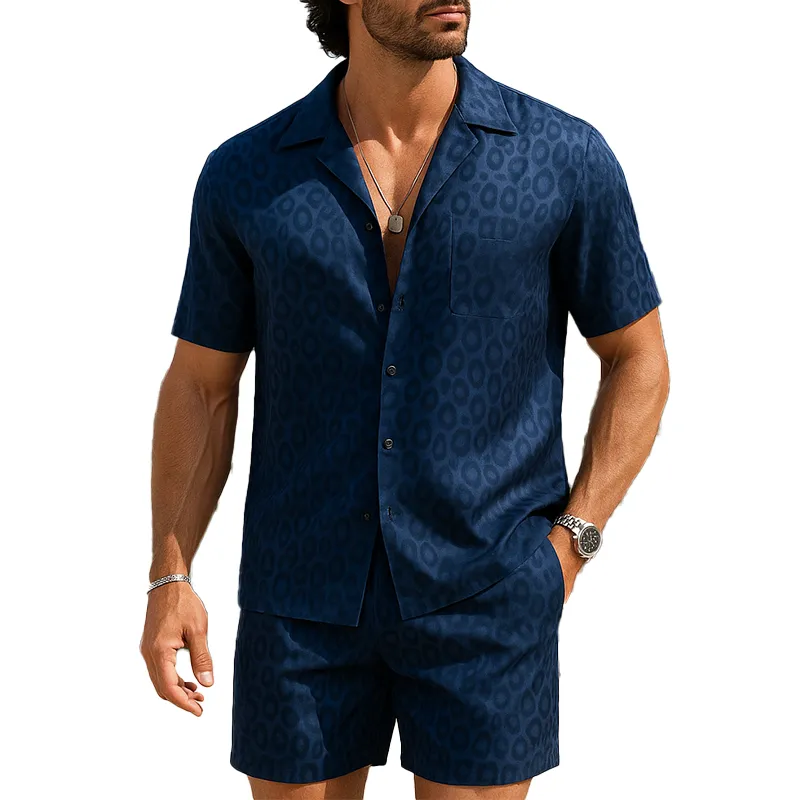 Men's Summer Fashion Leopard Print Satin Short Sleeve Shirt MTA1019F5P sold by Manly