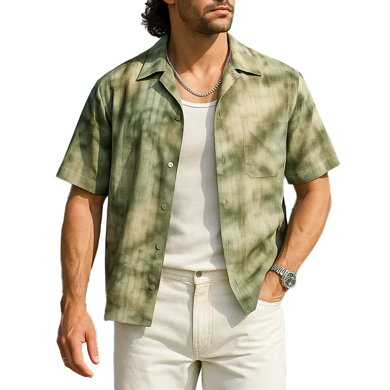 Men's Summer Fashion Polyester Blended Printed Short Sleeve Shirt MTA1054F7P sold by Manly