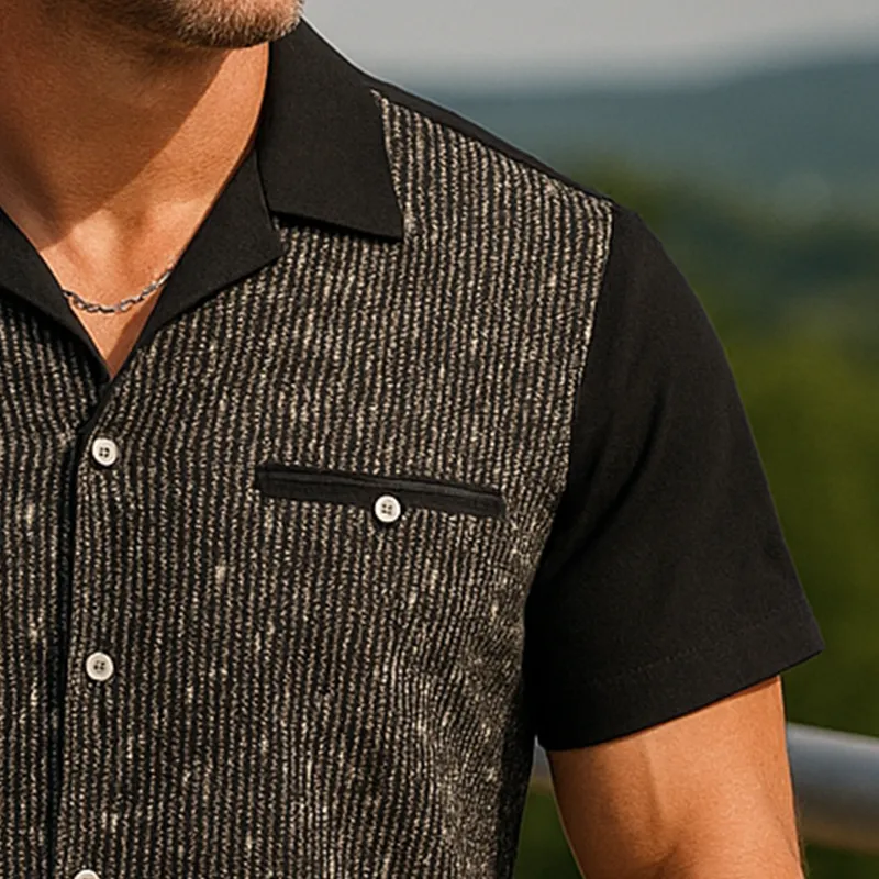 Men's Summer Fashion Textured Fabric Short Sleeve Shirt MTA1079F9P sold by Manly product image thumbnail 4