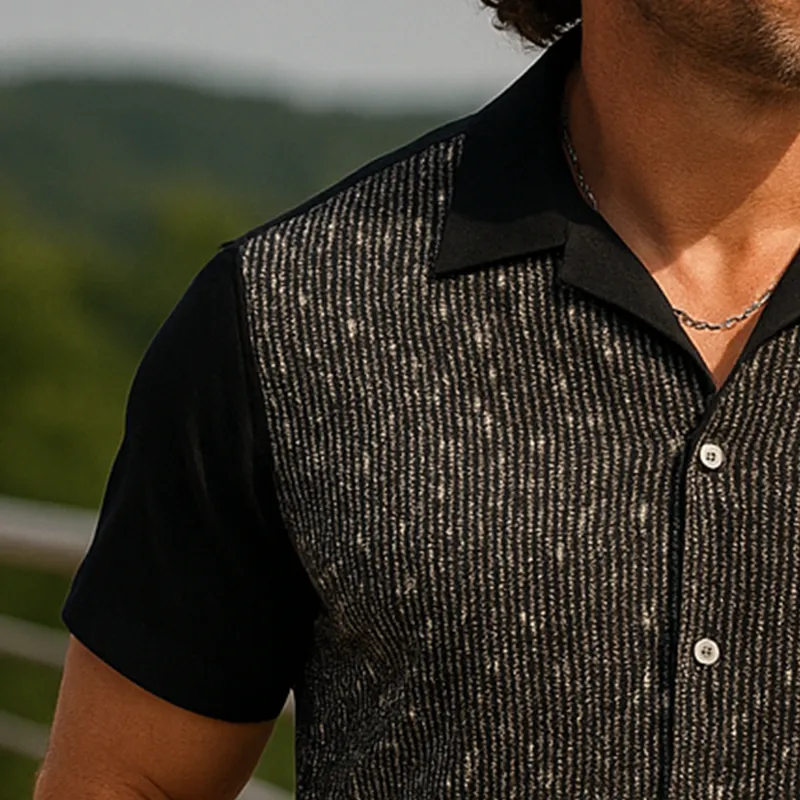 Men's Summer Fashion Textured Fabric Short Sleeve Shirt MTA1079F9P sold by Manly product image thumbnail 3