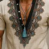 Men's Summer Fashion Embroidery Slub Linen Short Sleeve Shirt MTA1356F2P sold by Manly