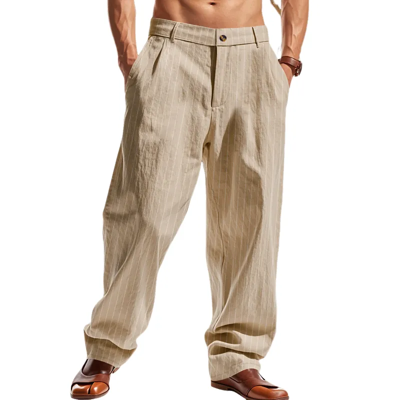Men's Casual Striped Straight Loose Casual Pants MTA1321F1X sold by Manly product image thumbnail 3