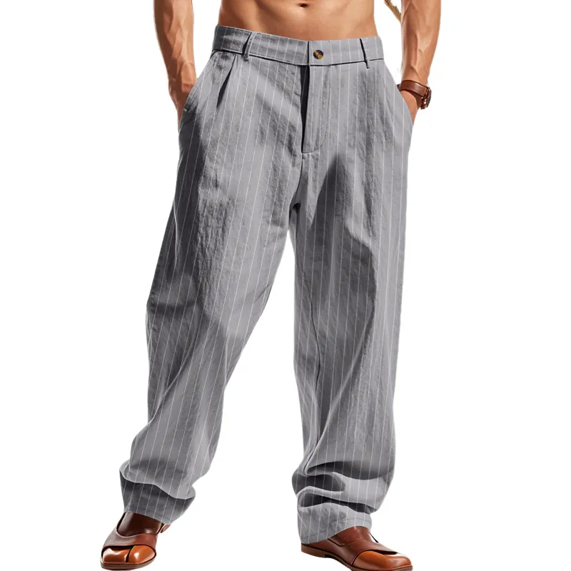 Men's Casual Striped Straight Loose Casual Pants MTA1321F1X sold by Manly product image thumbnail 2
