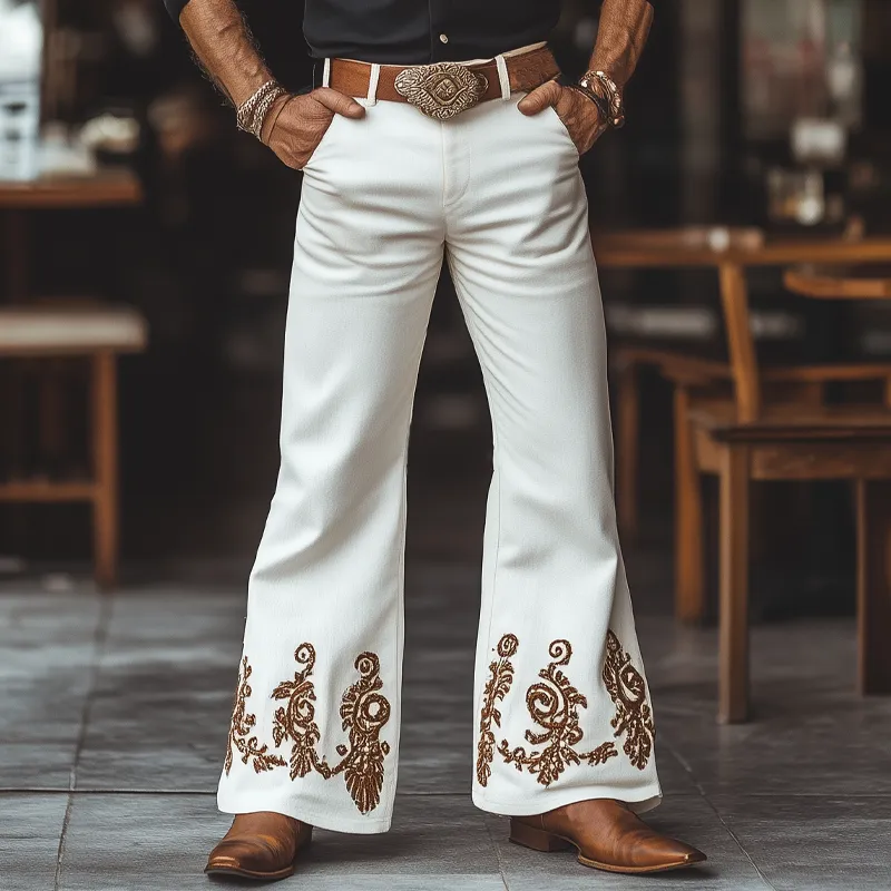 Men's Western Cowboy Style Vintage Embroidered Flared Pants MTA1281F5U sold by Manly product image thumbnail 2