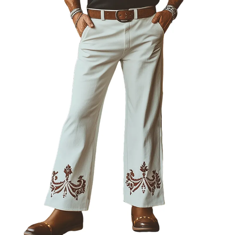 Men's Western Cowboy Style Embroidered Straight Pants MTA1288F1U sold by Manly