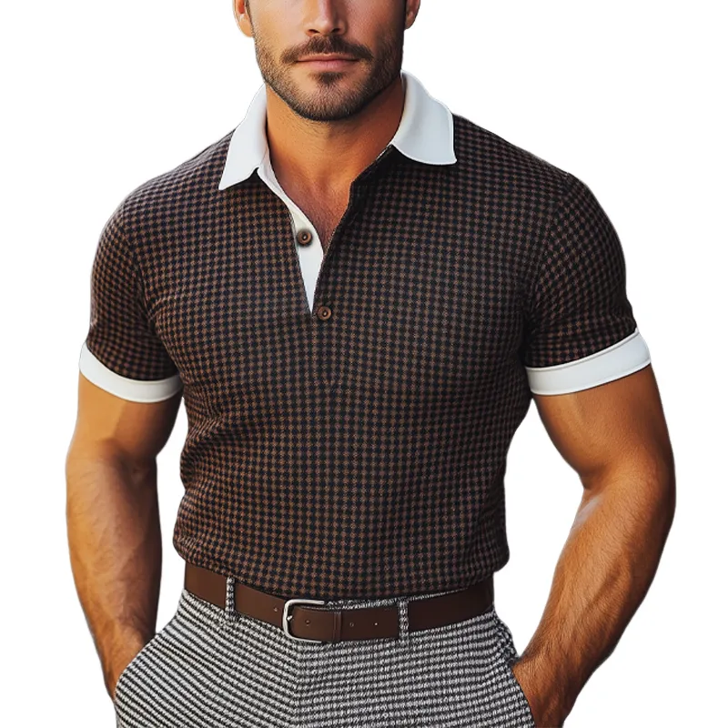 Men's Summer Classic Business Plaid POLO Shirt MTA1264F1U sold by Manly