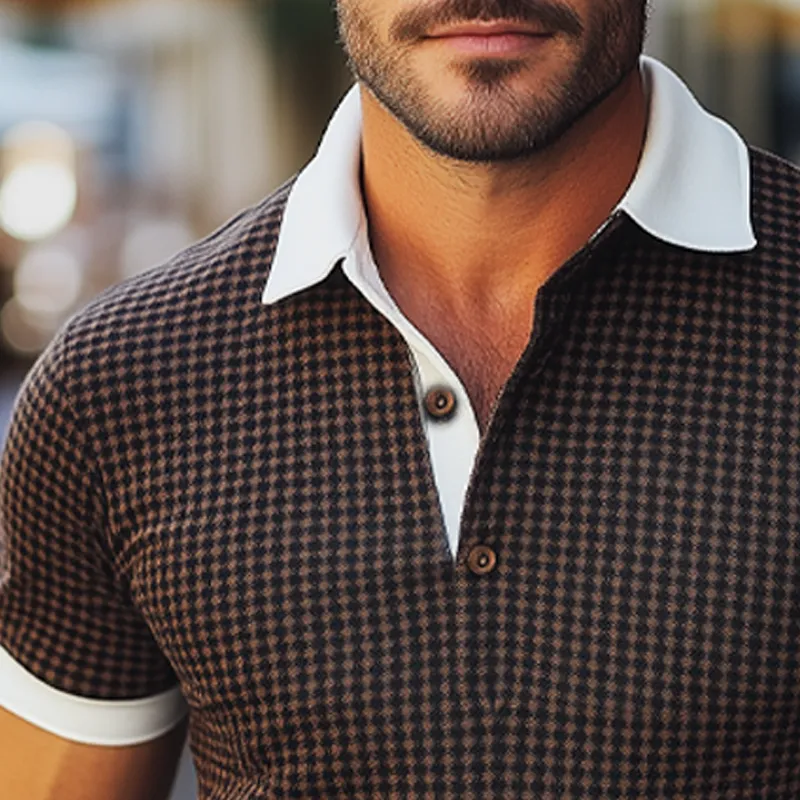 Men's Summer Classic Business Plaid POLO Shirt MTA1264F1U sold by Manly product image thumbnail 3