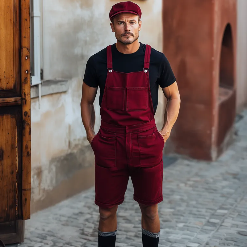 Men's Summer Multi-Pocket Vintage Denim Overalls MTA1128F6U sold by Manly product image thumbnail 3