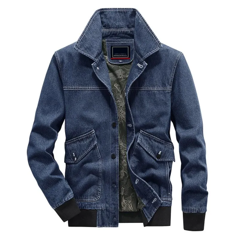 Men's Loose Lapel Vintage Denim Jacket 66776094X sold by Manly