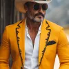 Men's Spring and Summer Thin Fashion Casual American Retro Western Tough Style Cotton And Linen Embroidery Slim Fit Single-breasted Blazer MTA1654F6K sold by Manly