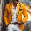 Men's Spring and Summer Thin Fashion Casual American Retro Western Tough Style Cotton And Linen Embroidery Slim Fit Single-breasted Blazer MTA1654F6K sold by Manly