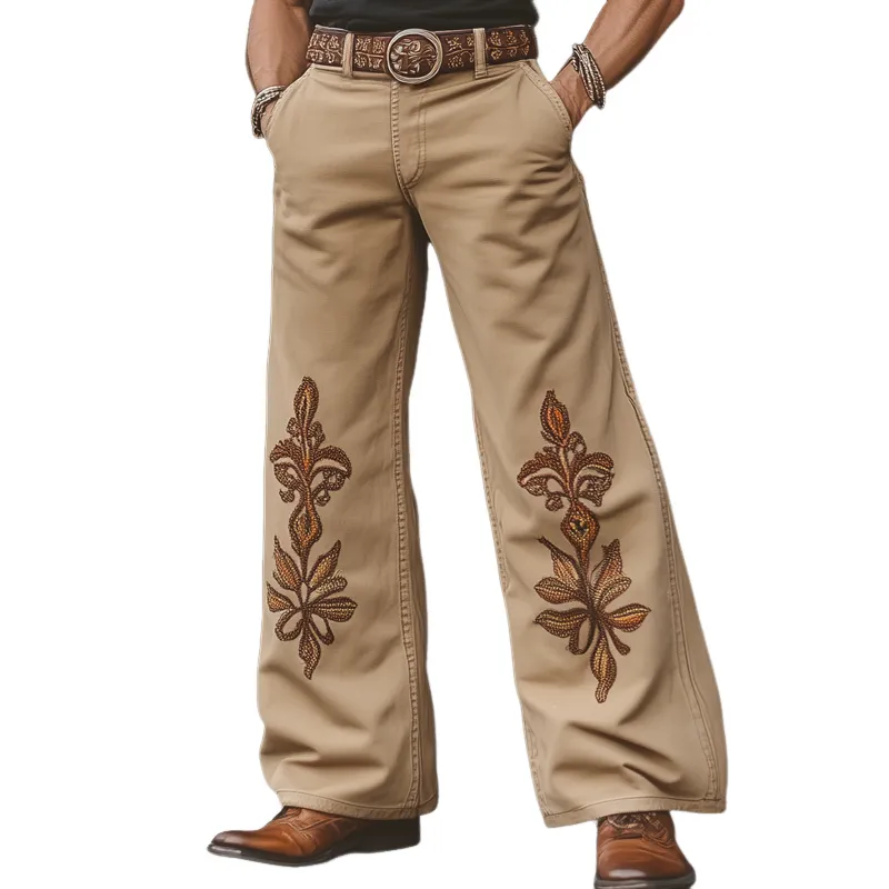 Men's Western Cowboy Style Embroidered Flared Jeans MTA1314F7U sold by Manly