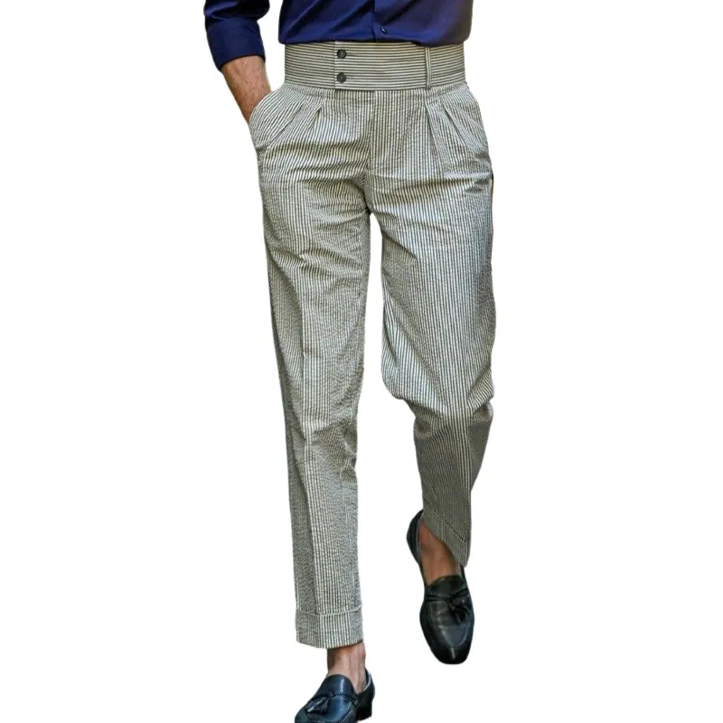 Men's Summer Classic Striped Textured Pants MTA1642F4U sold by Manly