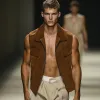Men's Classic Suede Zip-Up Lapel Vest MTA1665F3U sold by Manly