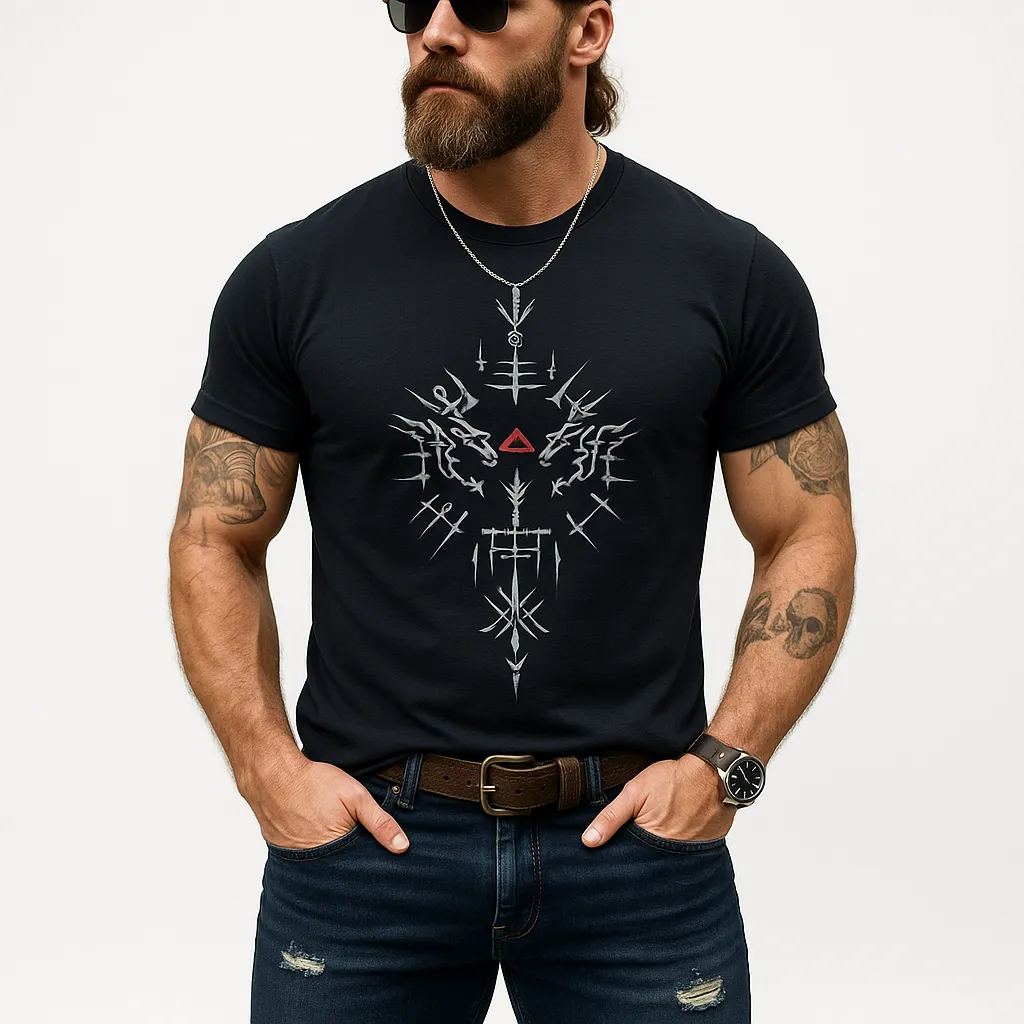 Men's Summer Fashion Simple Line Printed Cotton Short-Sleeved T-Shirt MTA1884F1P sold by Manly product image thumbnail 2