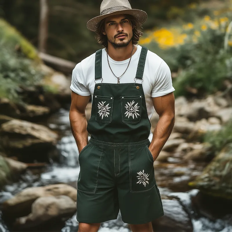 Men's Summer Vintage Embroidered Overalls MTA1244F7U sold by Manly product image thumbnail 3