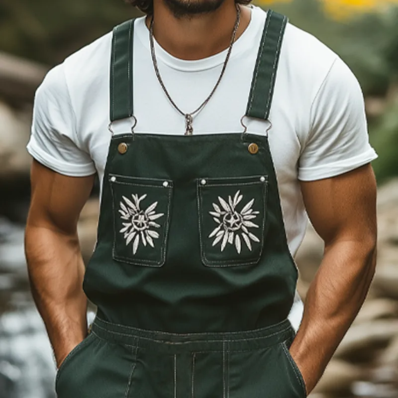 Men's Summer Vintage Embroidered Overalls MTA1244F7U sold by Manly product image thumbnail 4