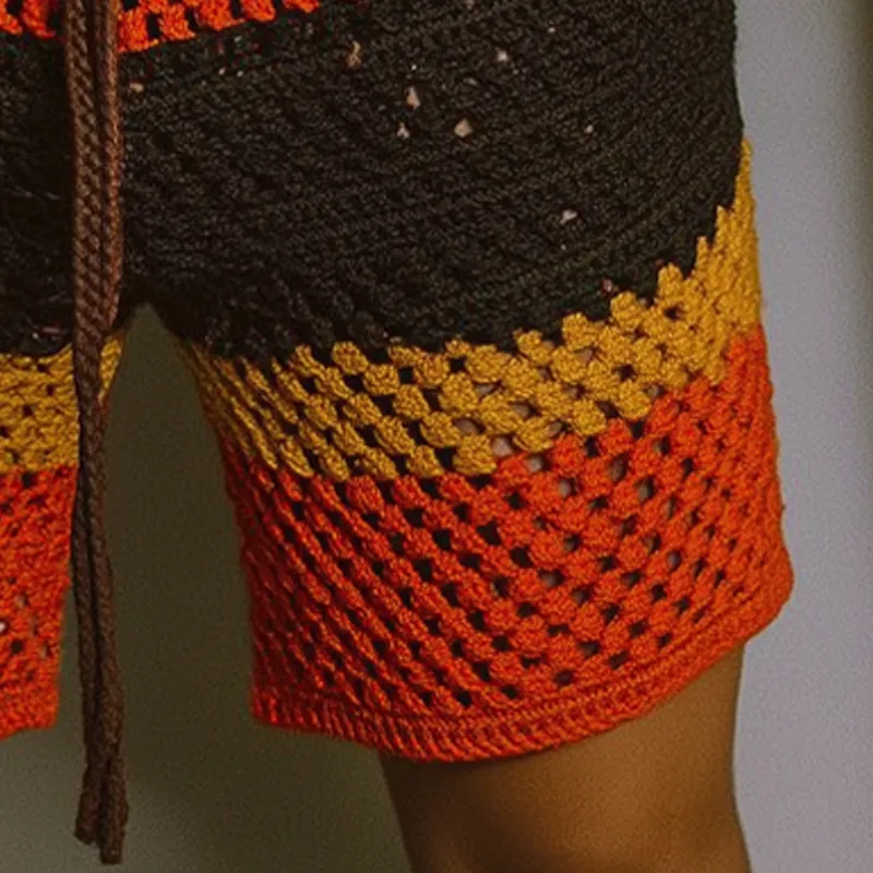 Men's Summer Colorblock Knitted Mesh Beach Shorts MTA1814F5U sold by Manly product image thumbnail 3
