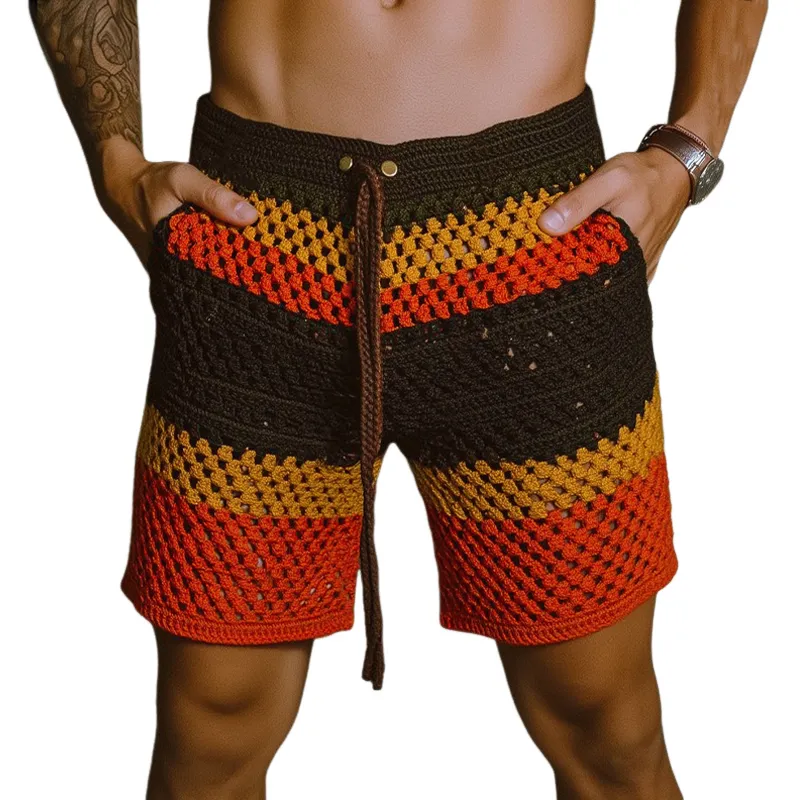 Men's Summer Colorblock Knitted Mesh Beach Shorts MTA1814F5U sold by Manly