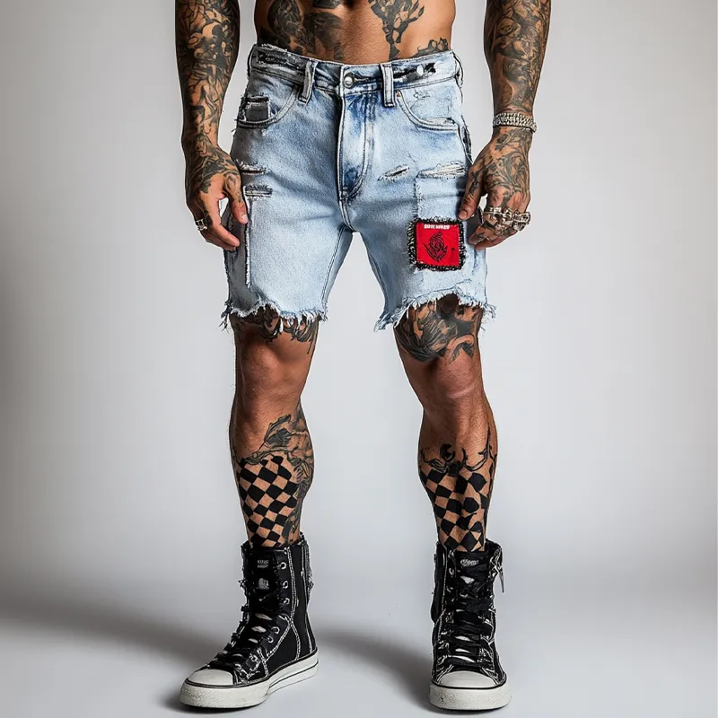 Men's Vintage Washed Denim Shorts MTA1714F0X sold by Manly product image thumbnail 3