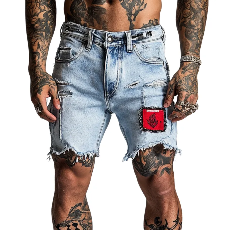 Men's Vintage Washed Denim Shorts MTA1714F0X sold by Manly