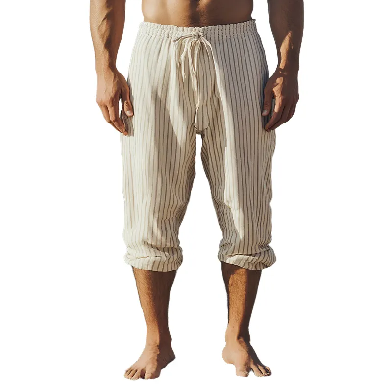 Men's Striped Loose Drawstring Elastic Waist Casual Pants MTA1766F5Z sold by Manly