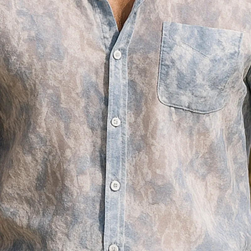 Men's Summer Fashion Light Tulle Printed Short Sleeve Shirt MTA1780F0P sold by Manly product image thumbnail 3