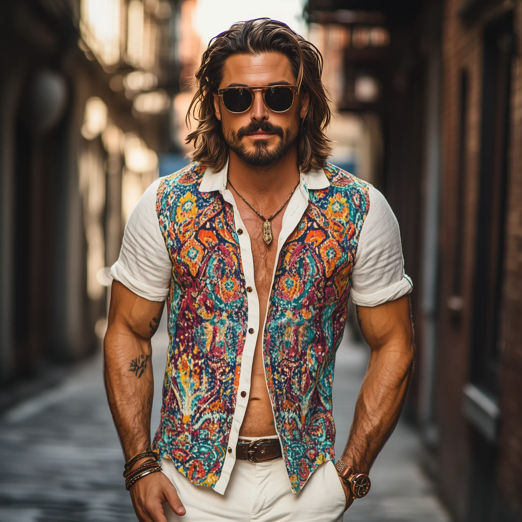 Men's Summer Fashion Printed Blended Short Sleeve Shirt MTA1719F6P sold by Manly product image thumbnail 3