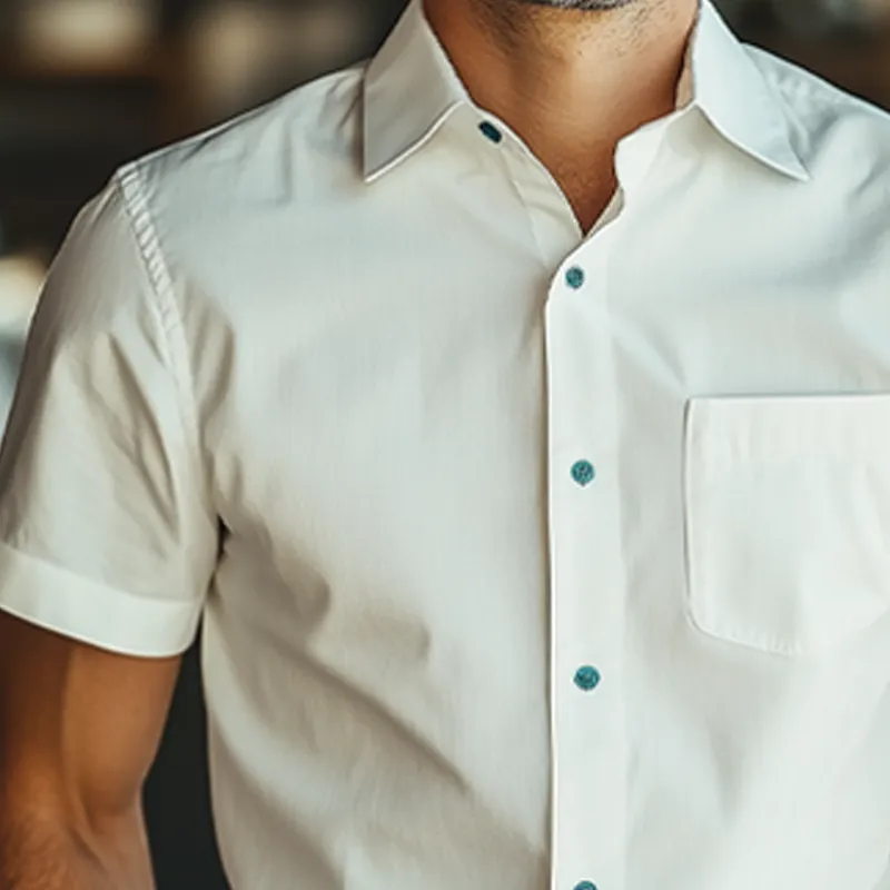 Men's Summer Basic Cotton Short Sleeve Shirt MTA1793F5U sold by Manly product image thumbnail 3