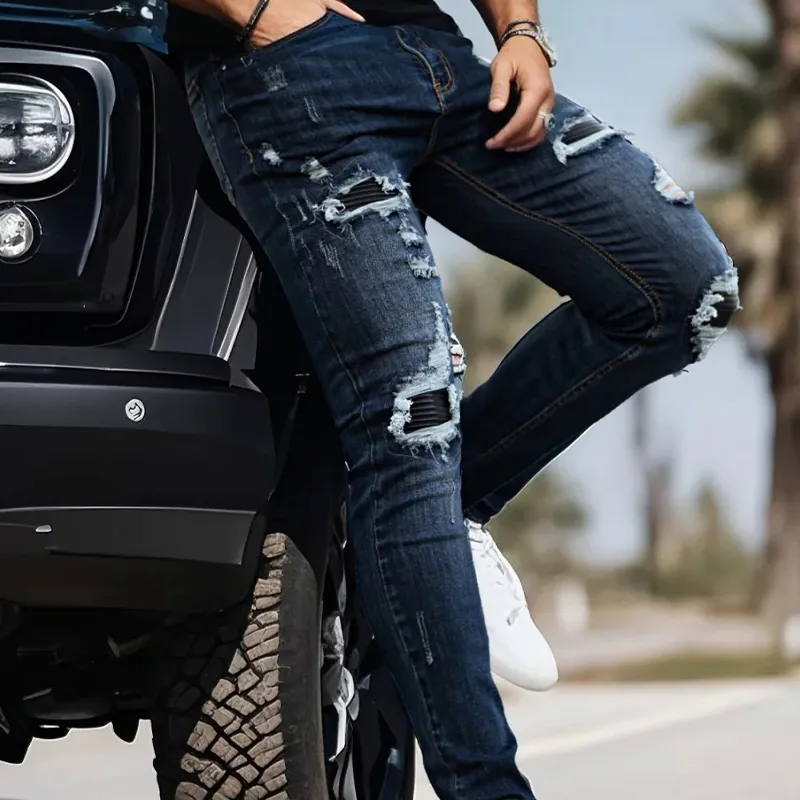 Men's Ripped Vintage Slim Jeans MTA1606F2X sold by Manly product image thumbnail 2