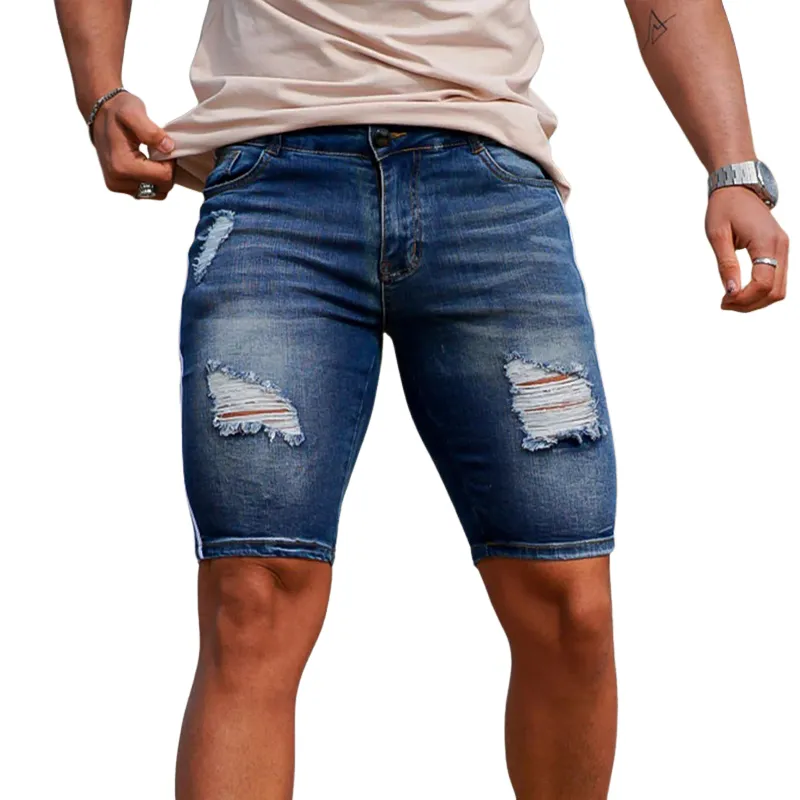 Men's Ripped Sports Denim Shorts MTA1609F7X sold by Manly product image thumbnail 4