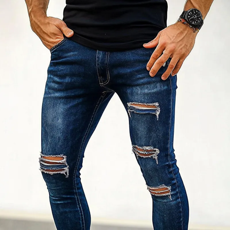 Men's Ripped Vintage Washed Slim Jeans MTA1653F0X sold by Manly product image thumbnail 3
