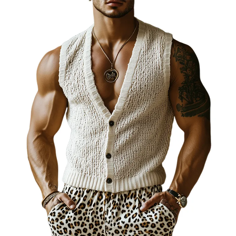 Men's Spring And Summer Fashion Casual Slim Fit Knitted Vest MTA2035F4K sold by Manly