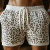 Men's Spring And Summer Fashion Casual Leopard Print Knitted Elastic Waist Shorts MTA2021F8K sold by Manly