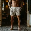 Men's Spring And Summer Fashion Casual Leopard Print Knitted Elastic Waist Shorts MTA2021F8K sold by Manly