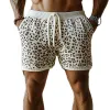 Men's Spring And Summer Fashion Casual Leopard Print Knitted Elastic Waist Shorts MTA2021F8K sold by Manly