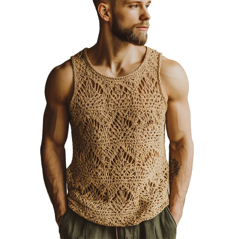 Men's Summer Fashion Cool Silk Knitted Tank Top MTA2082F3P sold by Manly