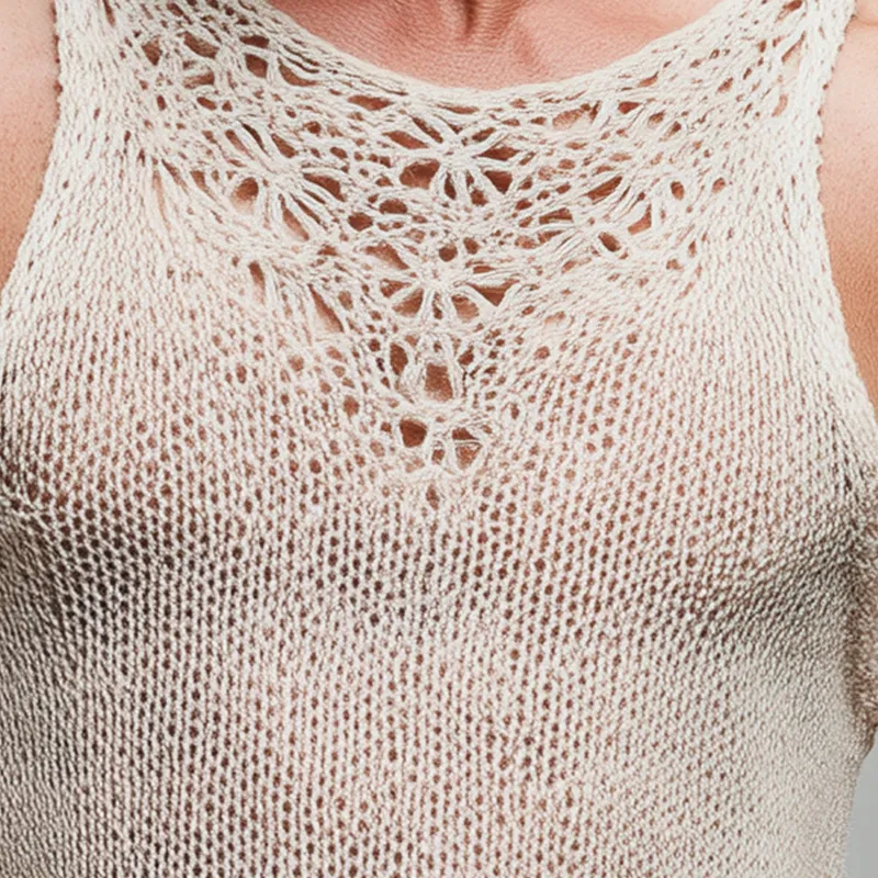 Men's Summer Fashion Cool Silk Knitted Thin Tank Top MTA2088F9P sold by Manly product image thumbnail 4