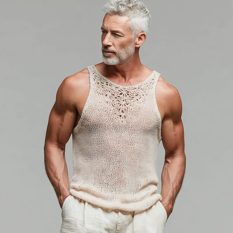 Men's Summer Fashion Cool Silk Knitted Thin Tank Top MTA2088F9P sold by Manly product image thumbnail 2