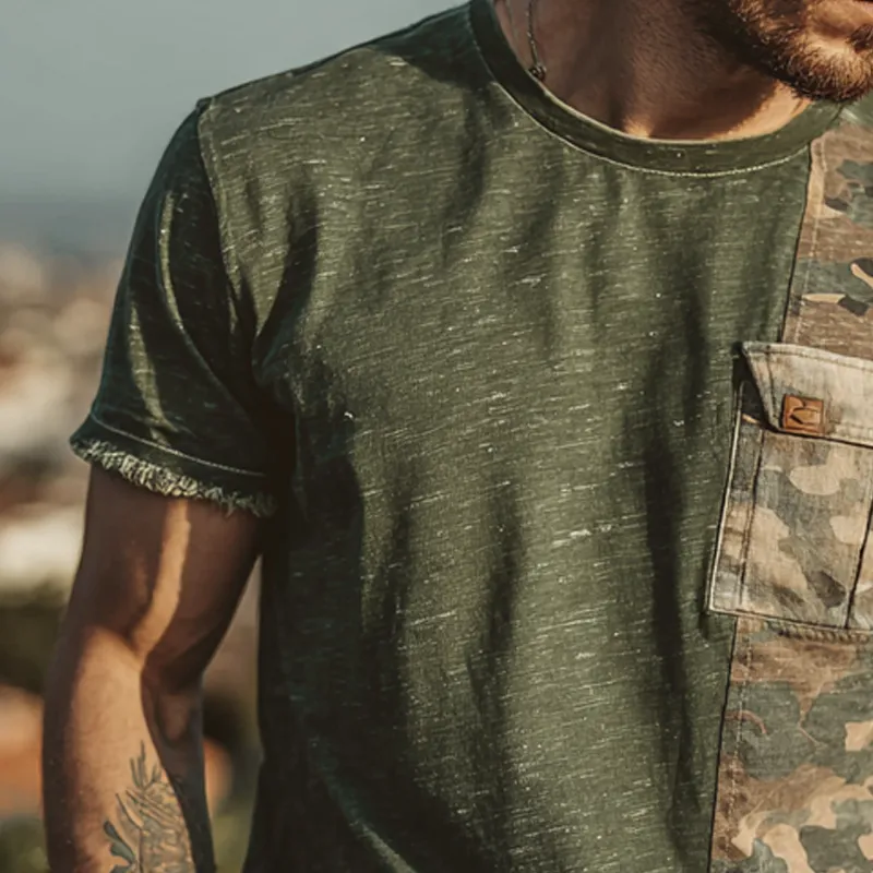 Men's Camouflage Printed Short Sleeve Crew Neck T-Shirt MTA2068F2X sold by Manly product image thumbnail 2