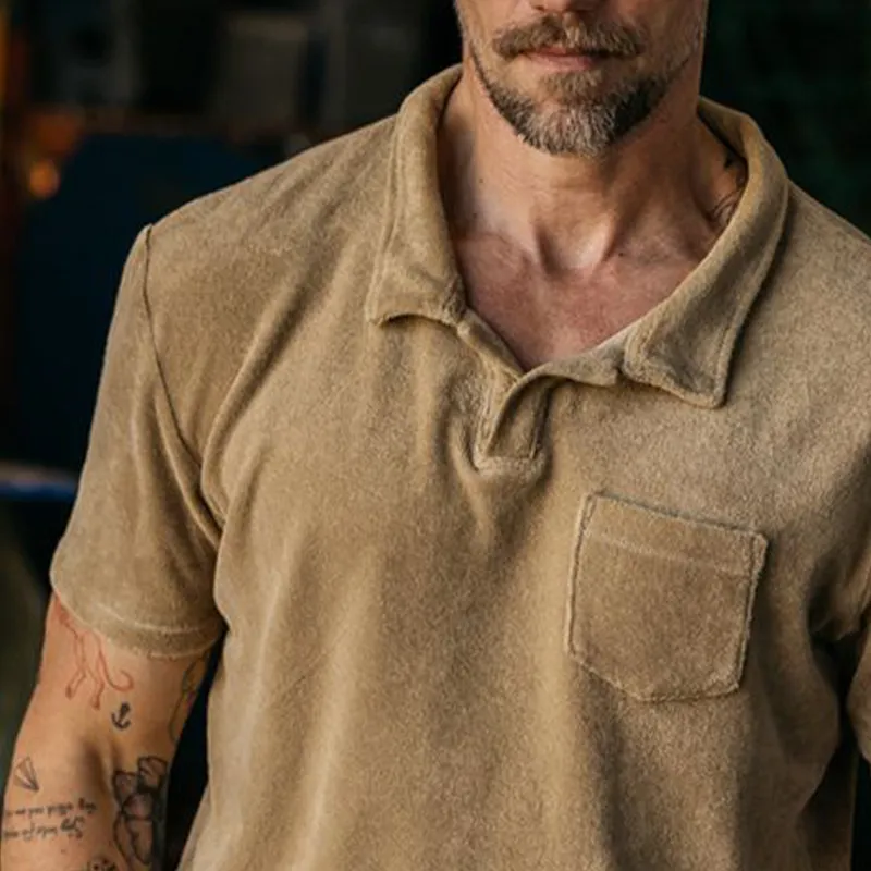 Men's Summer Classic Business Suede Polo Neck T-Shirt MTA2023F3U sold by Manly product image thumbnail 4