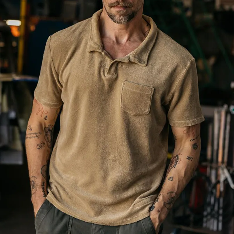 Men's Summer Classic Business Suede Polo Neck T-Shirt MTA2023F3U sold by Manly product image thumbnail 2