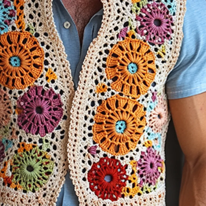 Men's Colorful Crochet Buttonless Vest MTA1723F1Y sold by Manly product image thumbnail 5