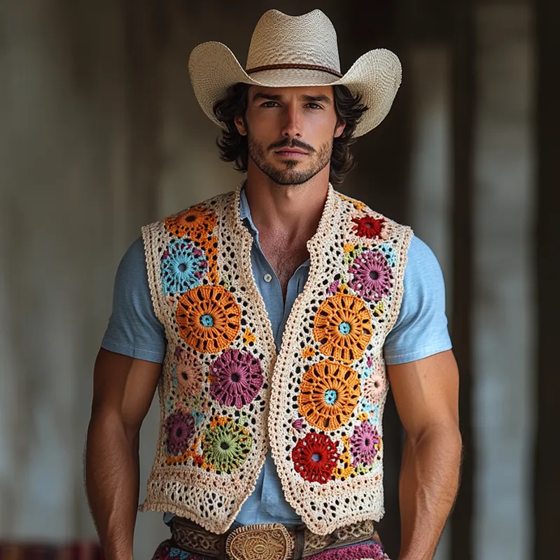 Men's Colorful Crochet Buttonless Vest MTA1723F1Y sold by Manly product image thumbnail 2