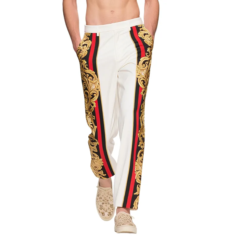 Men's Retro Casual Palace Style Printed Thin Casual Pants MTA1920F5TO sold by Manly